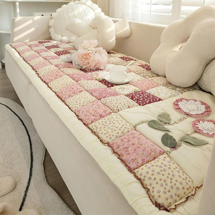 Floral Bloom Quilted Sofa Cover