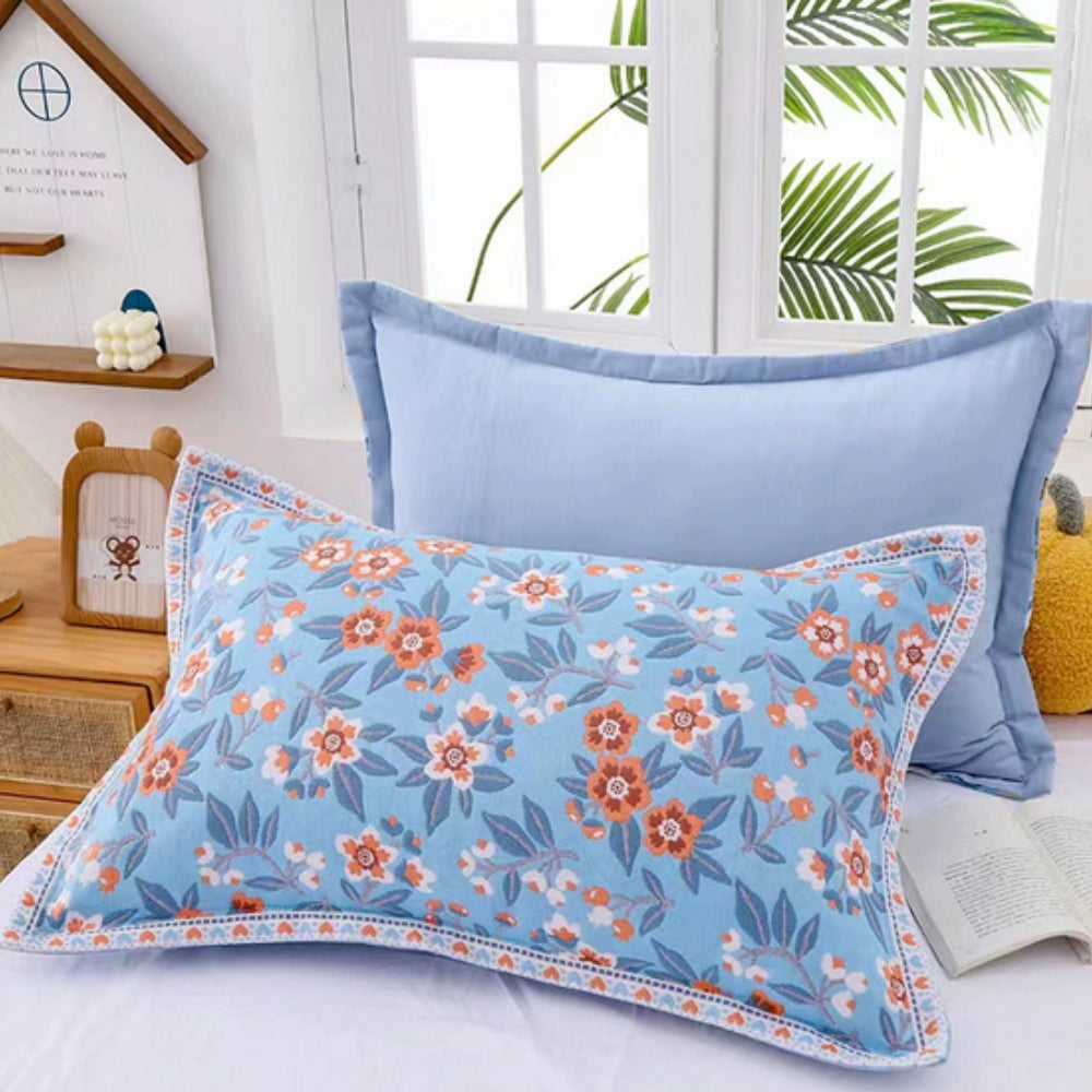 Floral Print Cotton Pillowcase | 2pcs