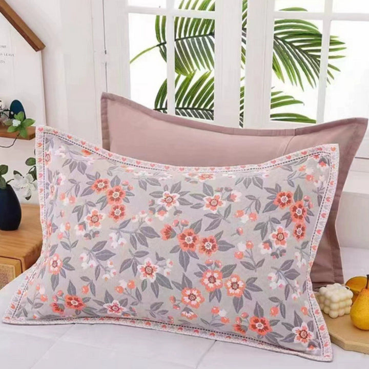 Floral Print Cotton Pillowcase | 2pcs