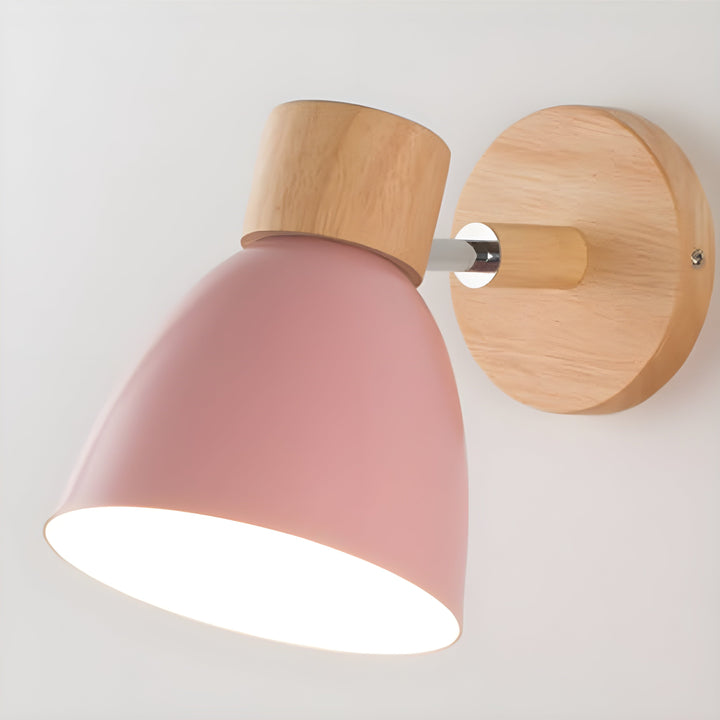 Wood Nordic Wall Lamp with Switch for the Bedroom