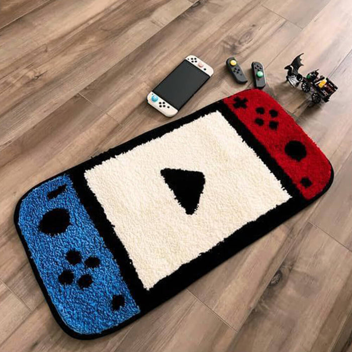 Game controller-shaped faux cashmere printed rug
