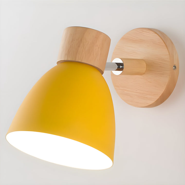 Wood Nordic Wall Lamp with Switch for the Bedroom