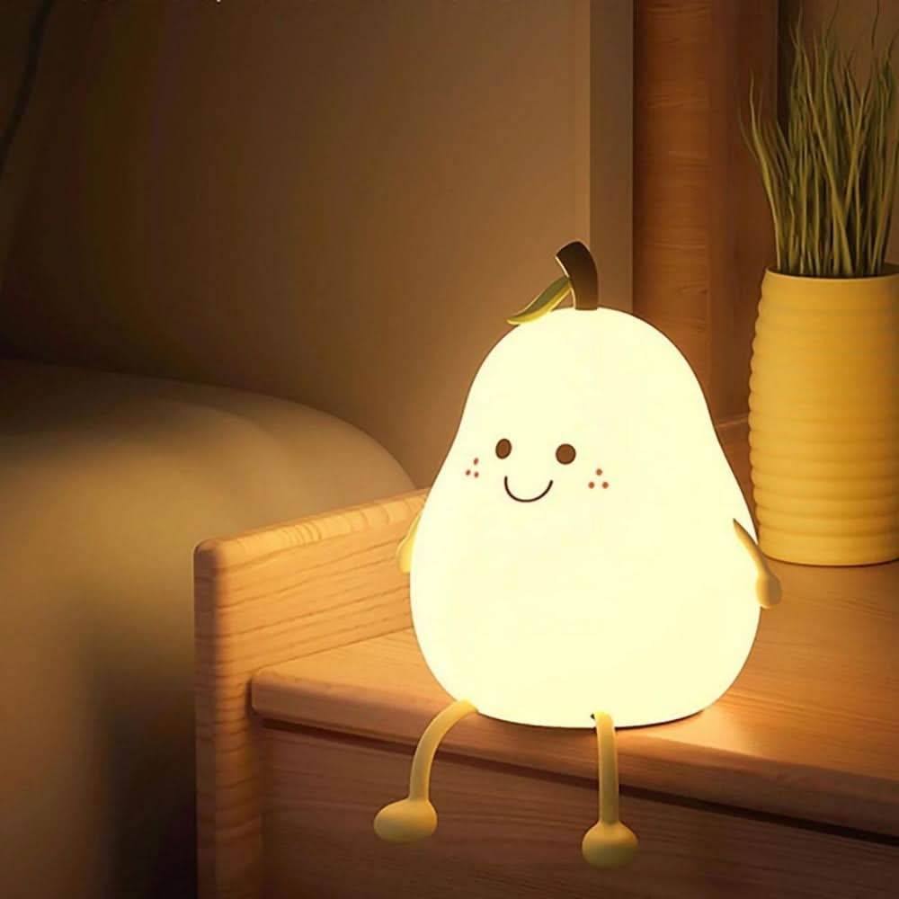 GlowPear Rechargeable Silicone Night Light for Kids