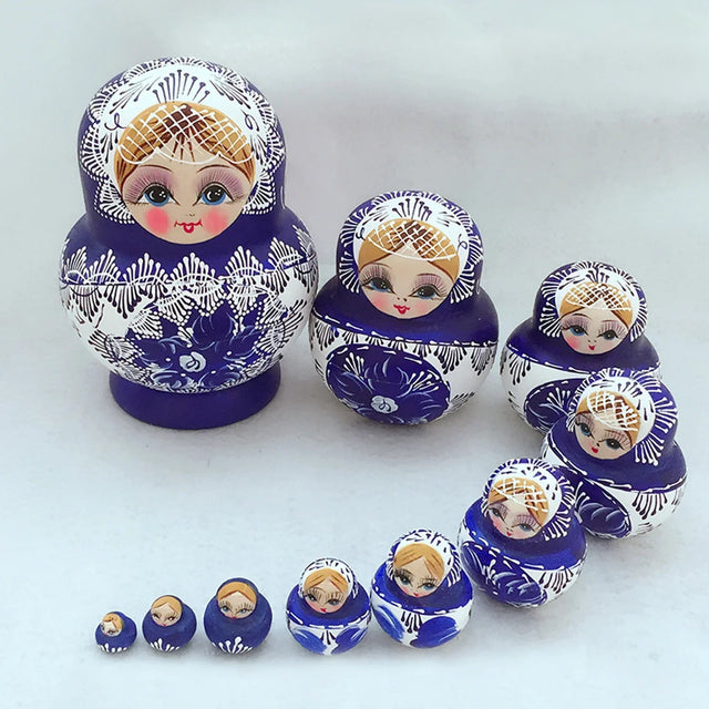 10 pieces/set wooden Russian matryoshka dolls
