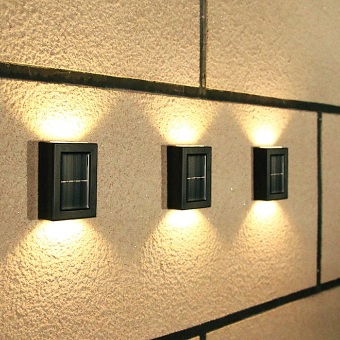Solar-powered terrace wall light