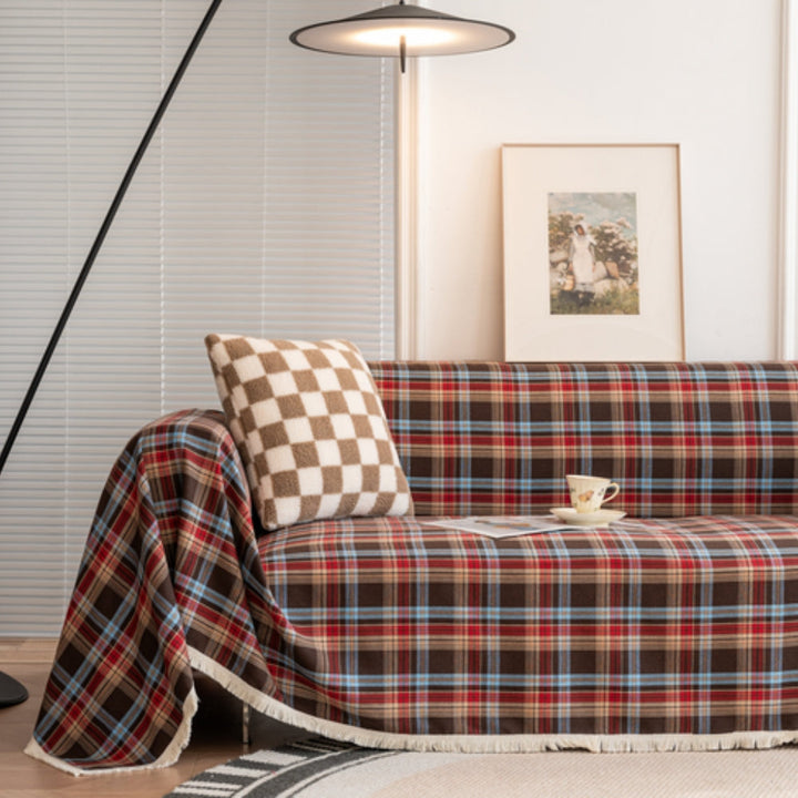 Hearthline Cottage Plaid Sofa Cover