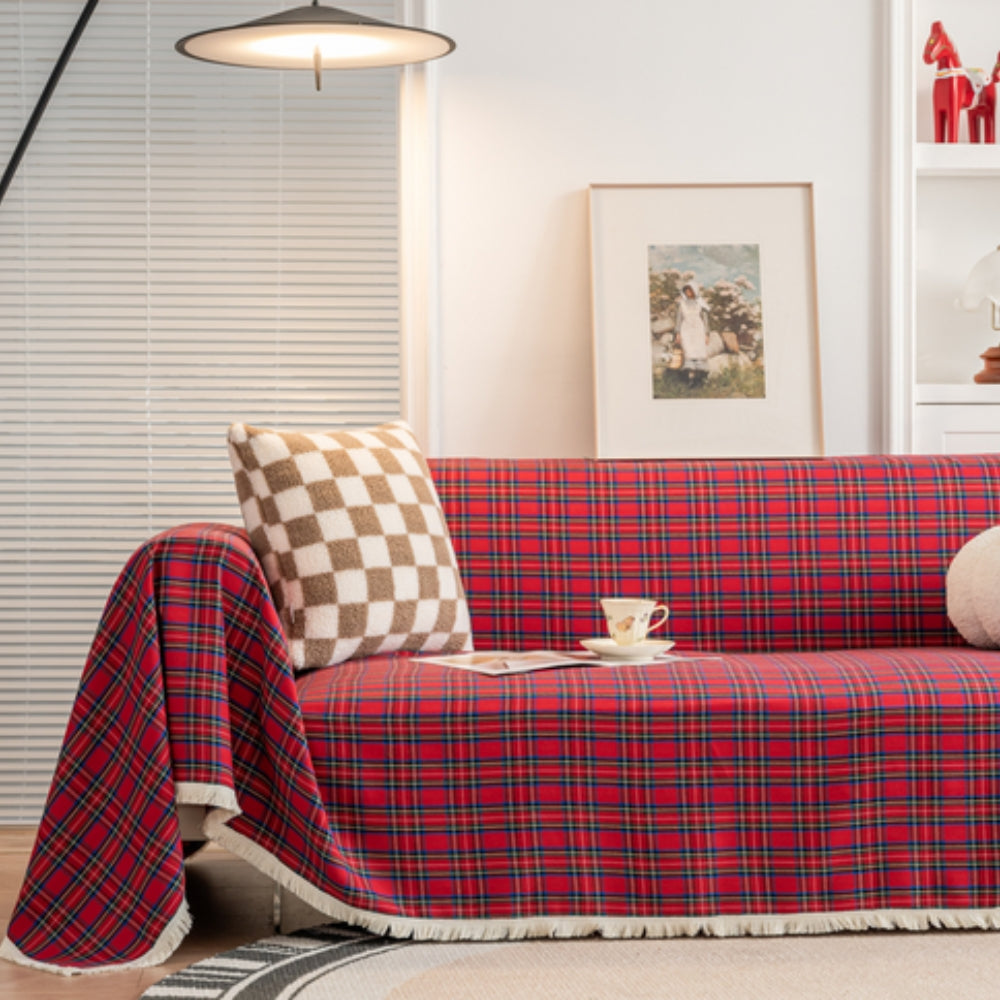 Hearthline Cottage Plaid Sofa Cover
