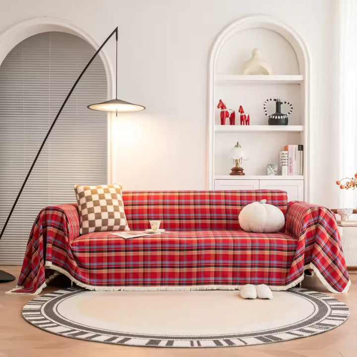 Hearthline Cottage Plaid Sofa Cover