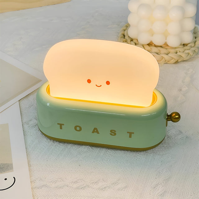 TinyToast Table Lamp – Portable Toaster-Shaped Night Light with Dimmable LED & USB Port