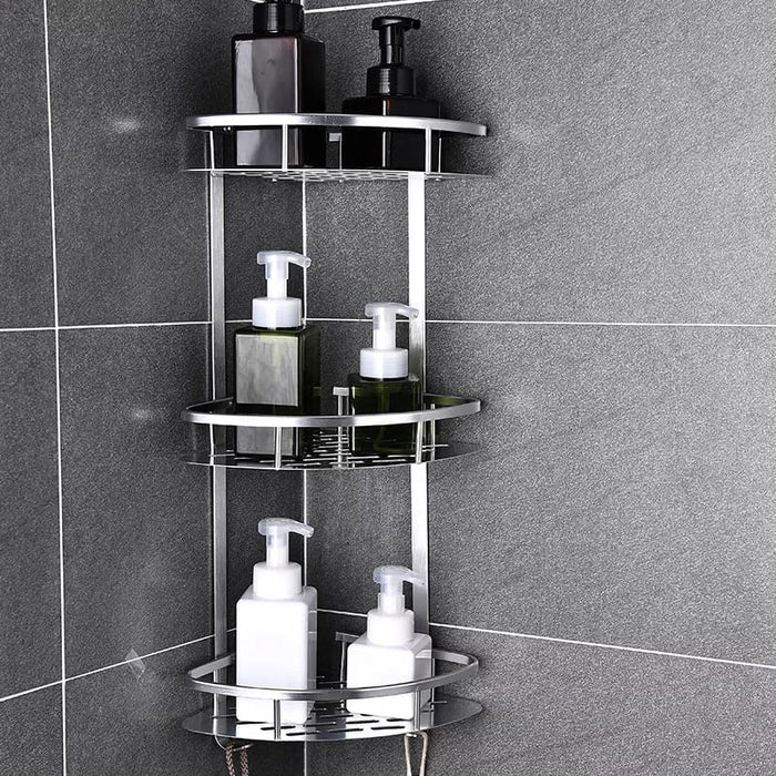 3-Layer Space Aluminum Bathroom Corner Shelf