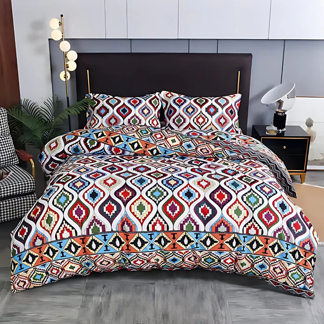 Indara Boho Tribal Print Duvet Cover Set
