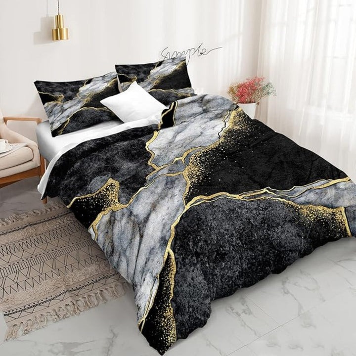 Jade Opulent Gold Accent Duvet Cover Set