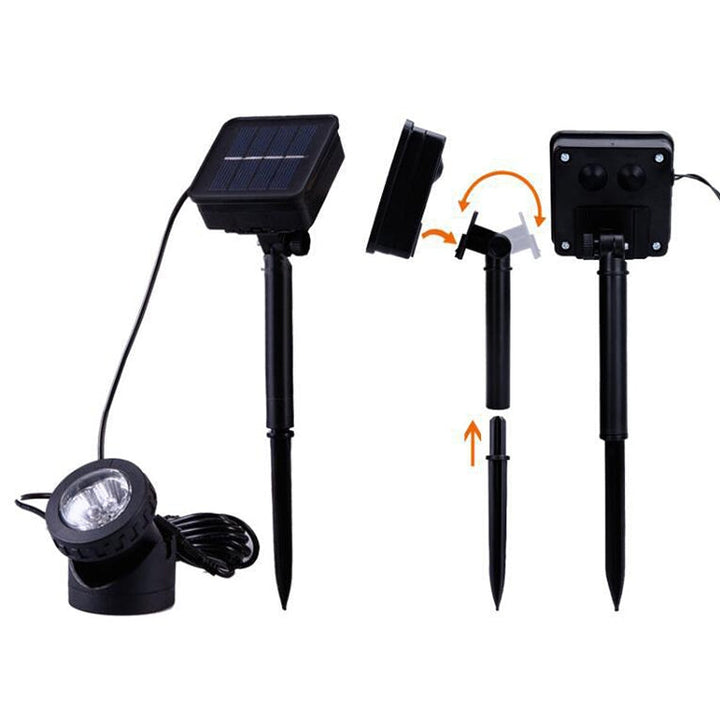 Two Heads LED Outdoor Waterproof Solar Underwater Spotlight Floodlight
