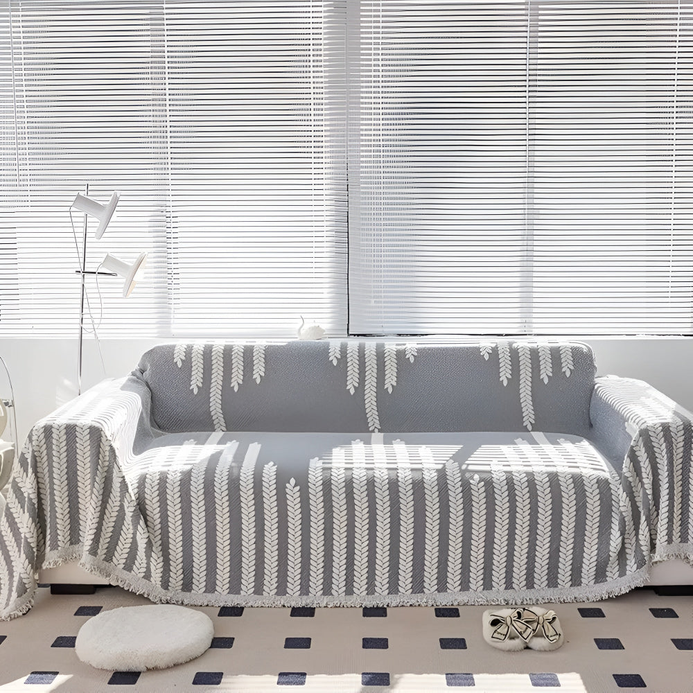 Leaf Fringed Lace Sofa Cover