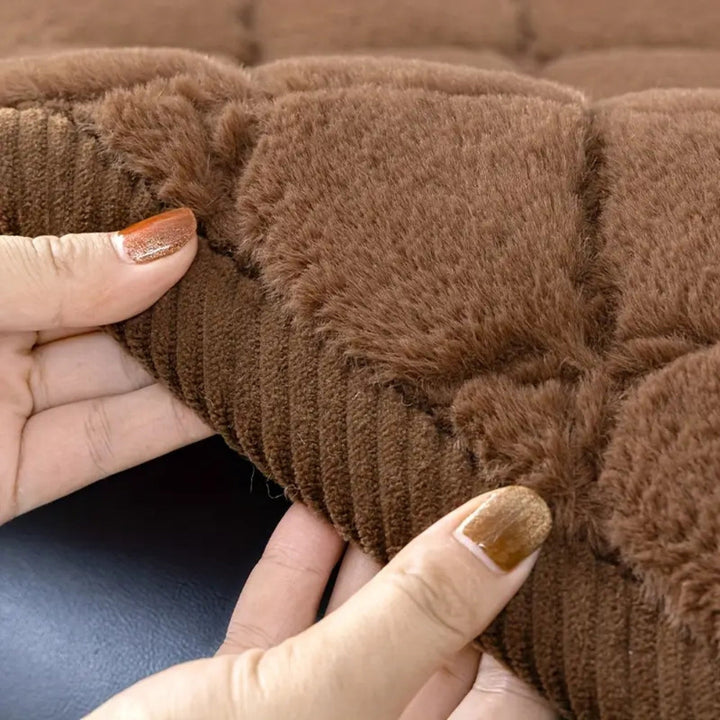 Luxury Plush Diamond Stitched Sofa Cover