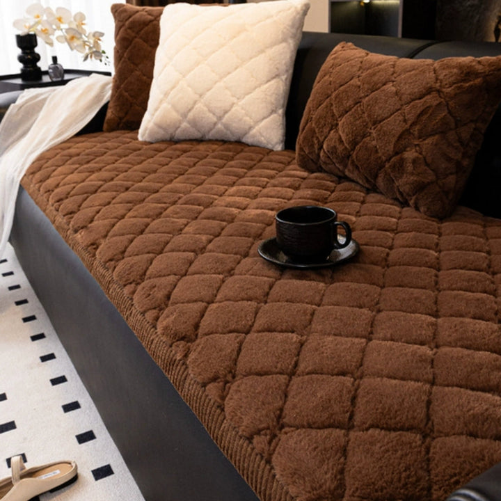 Luxury Plush Diamond Stitched Sofa Cover