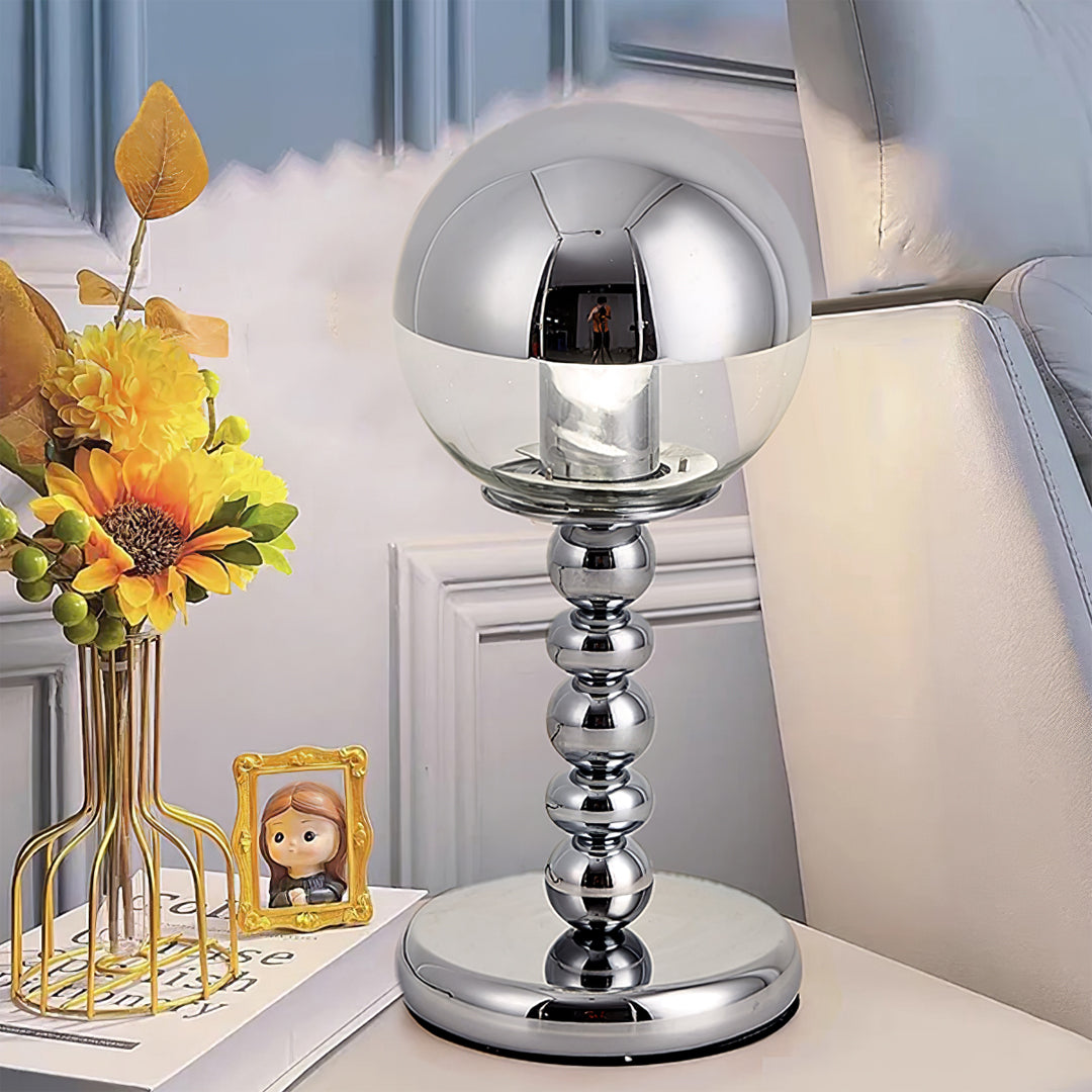 MirrorGlow – Minimalist Chrome Table Lamp