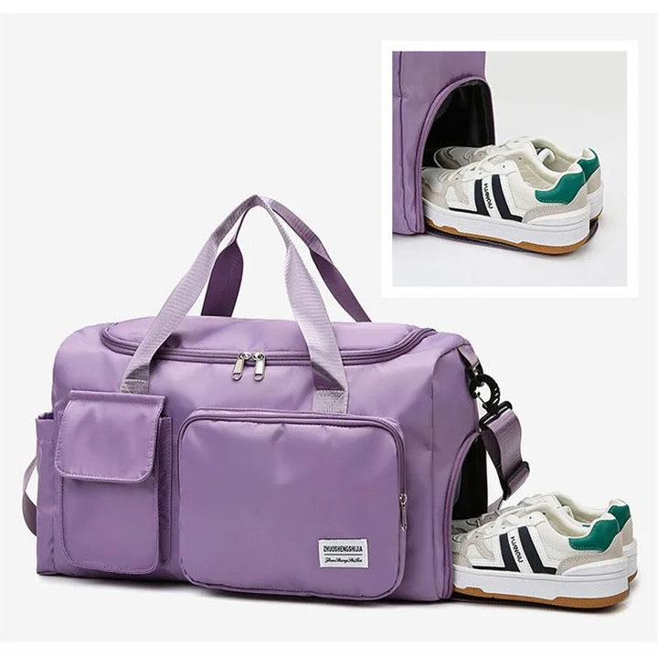 Multi-Pocket Travel Bag, Sports and Gym Duffle with Separate Shoe Compartment