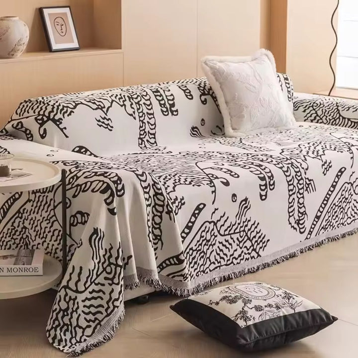 Nature Sketch Pattern Sofa Cover