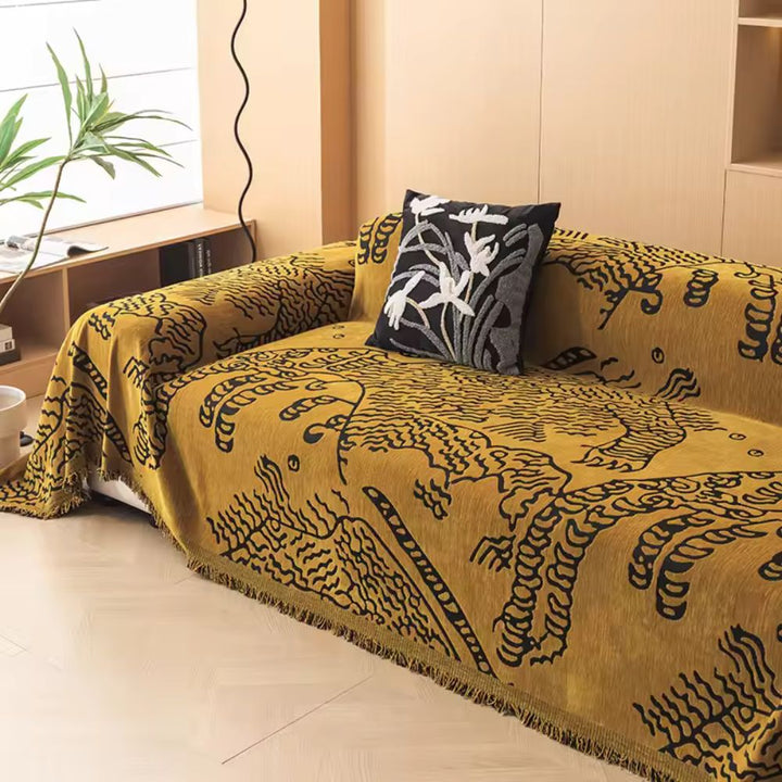 Nature Sketch Pattern Sofa Cover