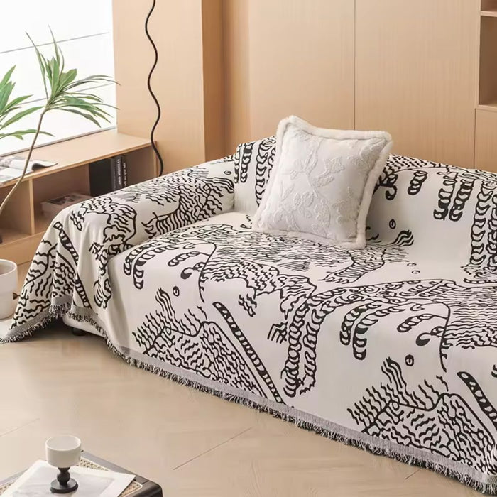 Nature Sketch Pattern Sofa Cover