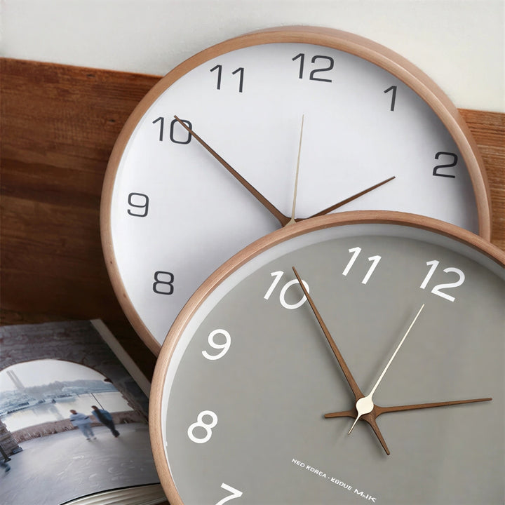 Nordic Minimalist Wood Silent Wall Clock