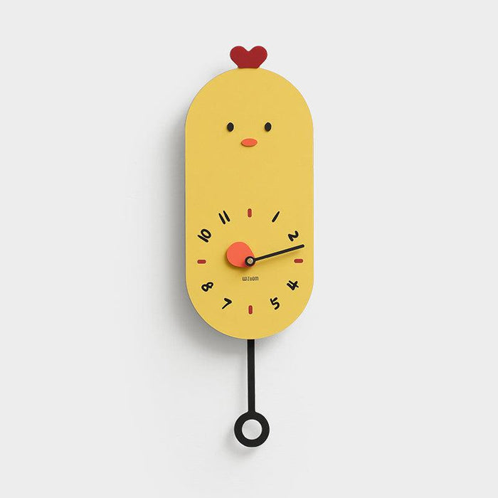 Cute Chicken Kids Room Silent Wall Clock
