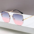 Women's geometric designer sunglasses with mirrored lenses