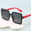Women's stylish square sunglasses with mirrored gradient