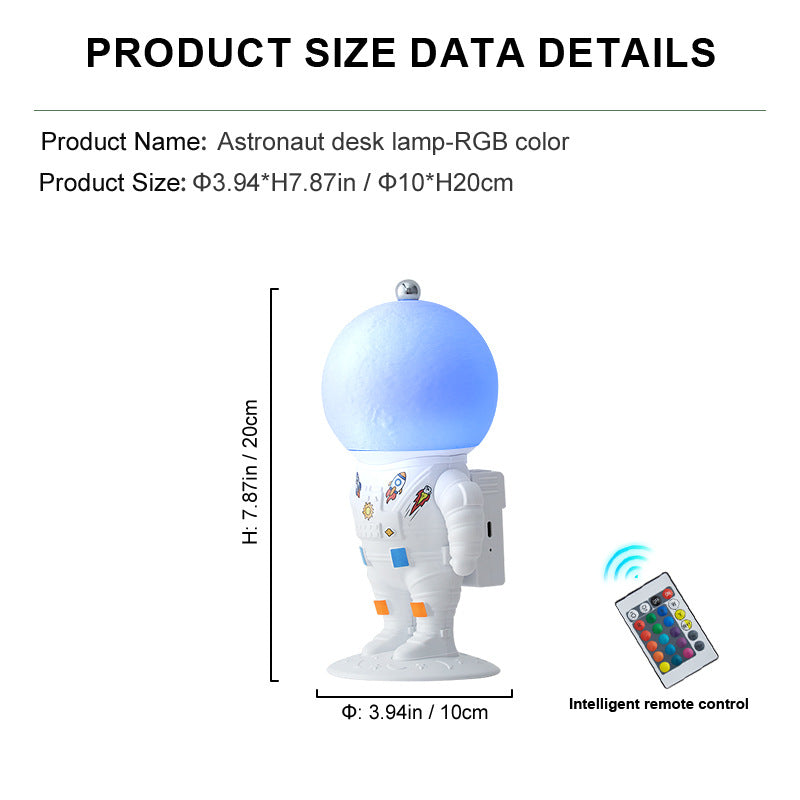 Astronaut Moon Lamp Resin Night Light Bedroom Bedside Decor Creative Gift
