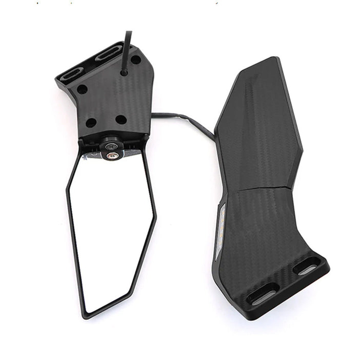 Motorcycle mirror set with integrated LED turn signal
