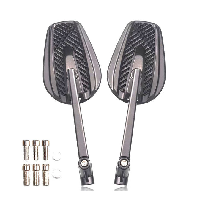 Motorcycle rearview mirror with modern design made of aluminum