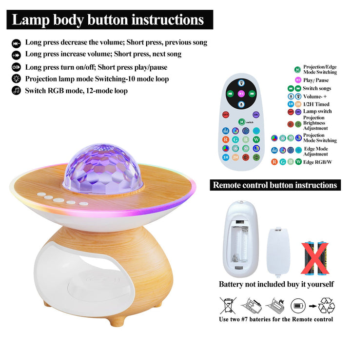 Creative Wireless Charging Night Light Bedroom Desk Projection Lamp