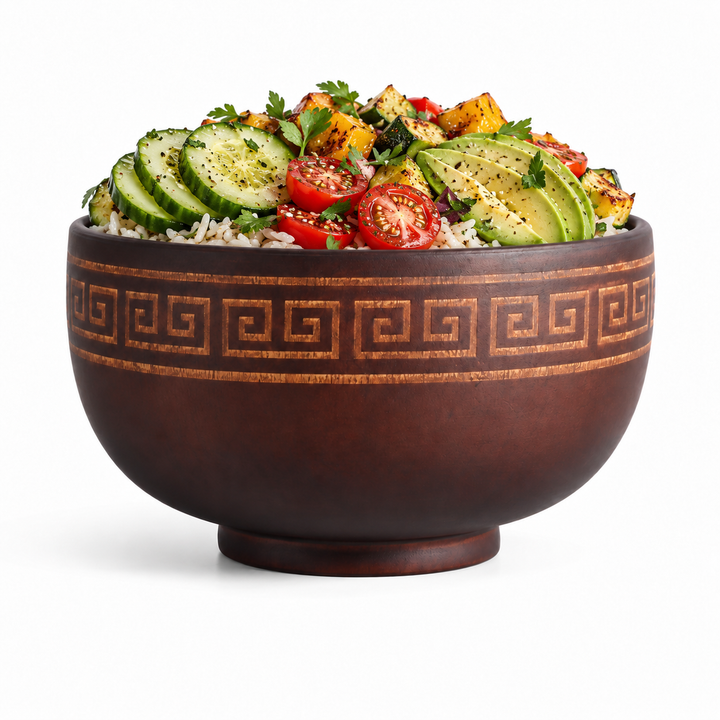 Otemachi Wooden Bowl with Ornate Pattern
