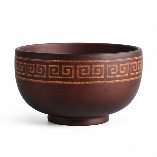 Otemachi Wooden Bowl with Ornate Pattern