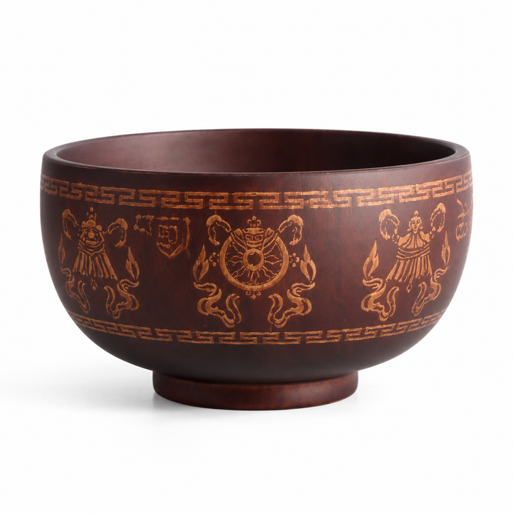 Otemachi Wooden Bowl with Ornate Pattern