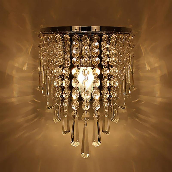 Modern Chrome Crystal Drop Wall Lamps