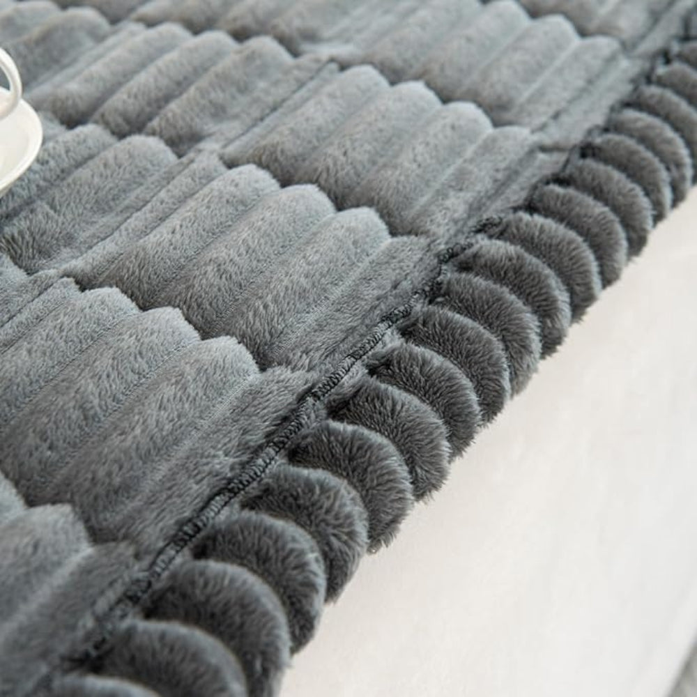 Plush Pleated Edges Sofa Cover