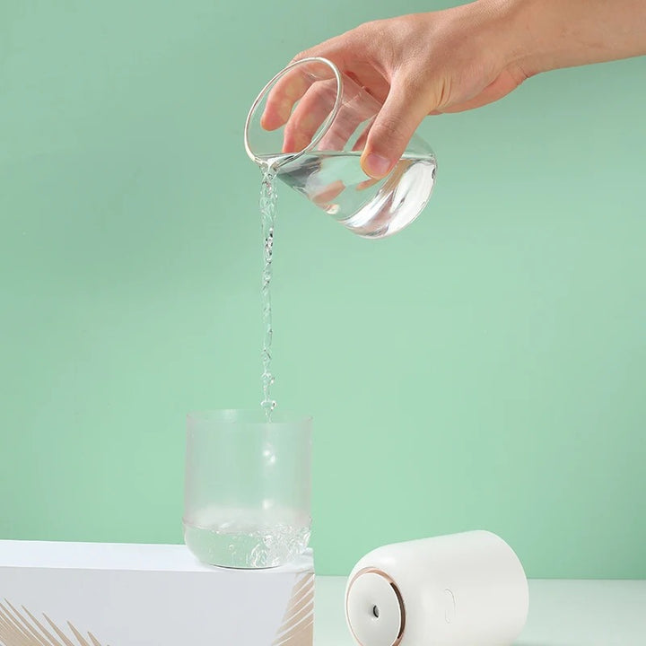 Portable Wireless Humidifier, with Dual Spray Design, 10hrs Battery Life and Night Light, for Work, Study, Car and More