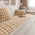 Colourful Plush Houndstooth Sofa Cover and Cushion Cover
