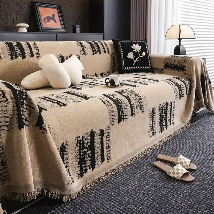 Rustic Abstract Chenille Sofa Cover