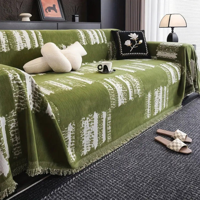Rustic Abstract Chenille Sofa Cover