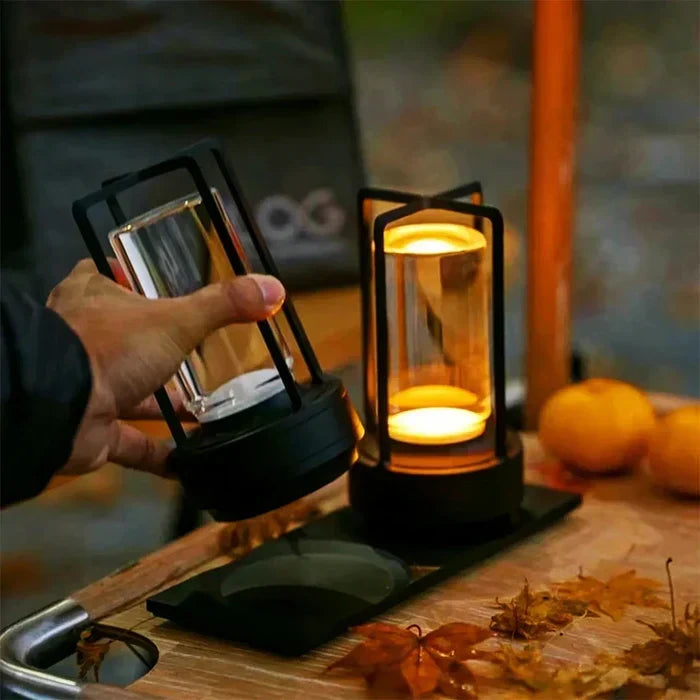 Warm LED Cordless Table Lamp – Battery Operated Nordic Design - LED with Touch Control, Suitable for Bedroom, Home, Outdoor - Ideal Night Light