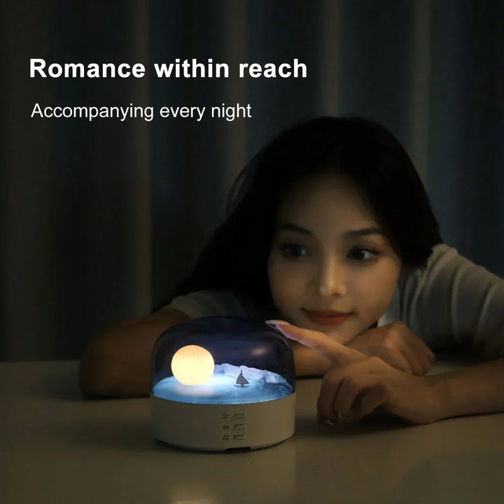 3D Mysterious Moon LED Night Light Speaker