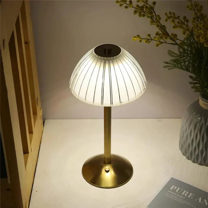Wireless LED table lamp with three color modes and dimming function