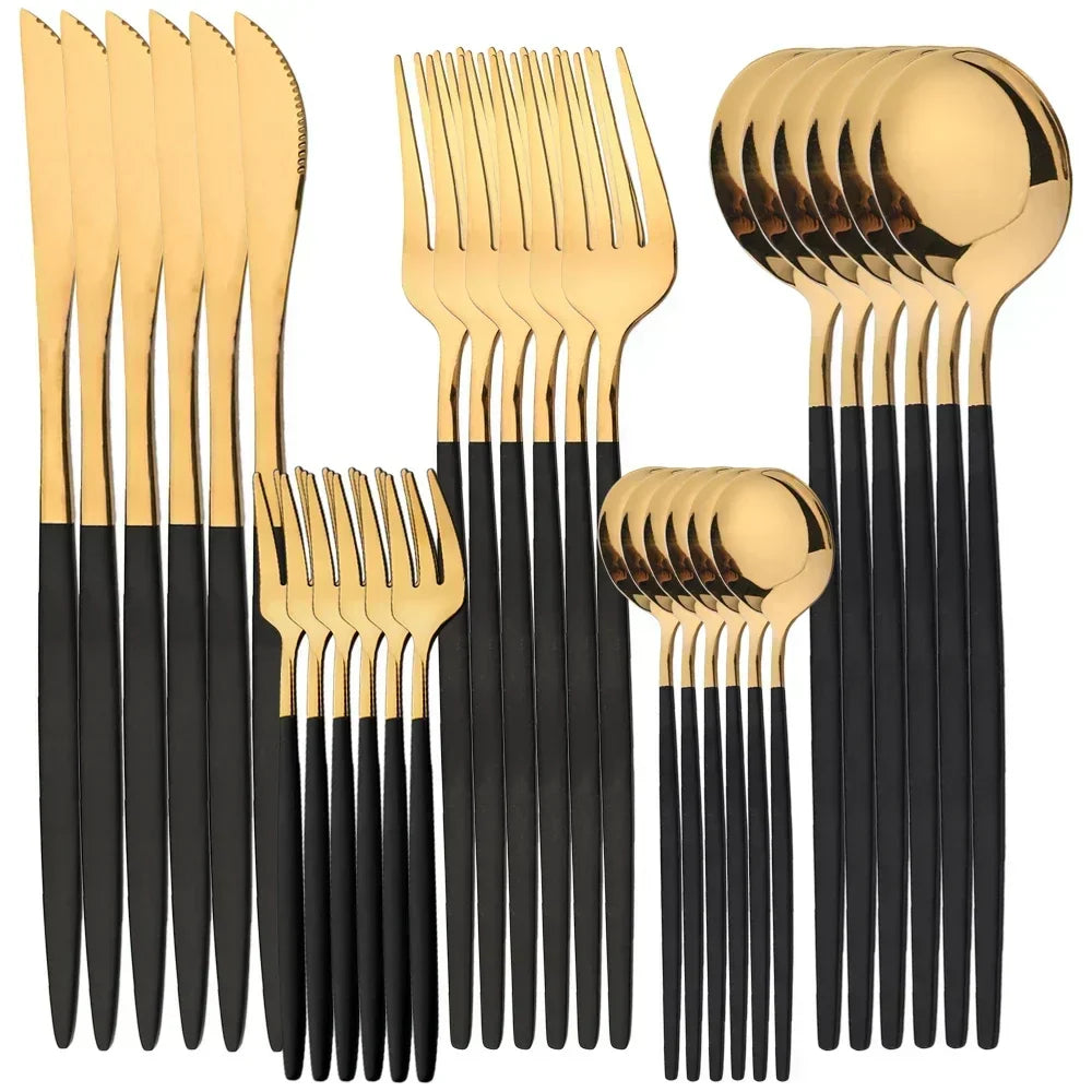 RoyalMirror – Luxury Gold Cutlery Set