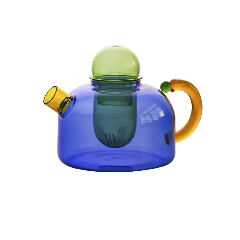 Contrasting color Glass Tea Set