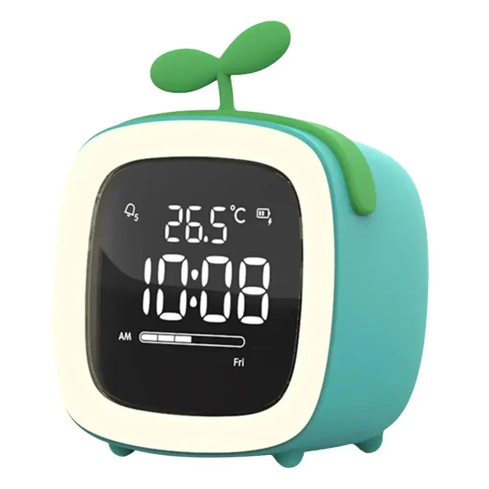 Cartoon Bunny LED Alarm Clock with Night Light – Rechargeable, Cute Digital Display for Kids &amp; Bedrooms