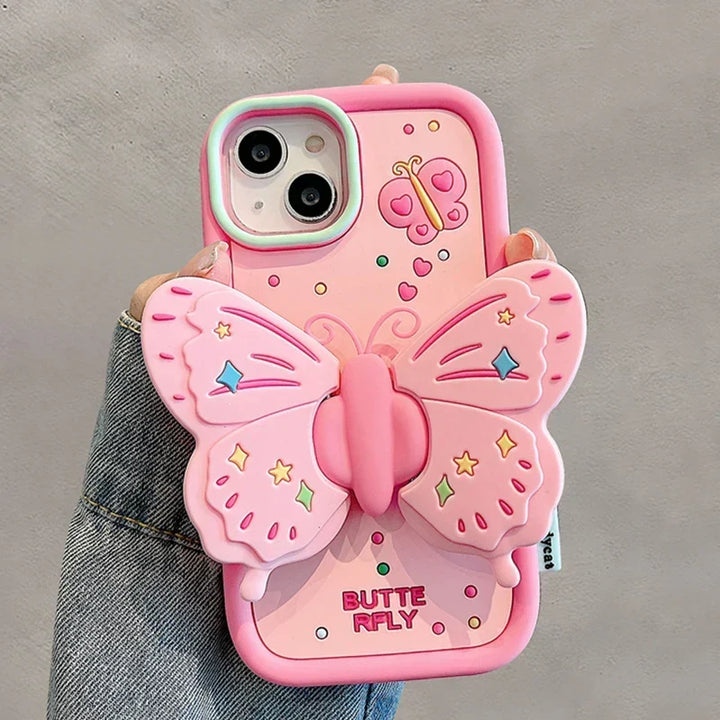 Lovely 3D Folded Butterfly Shockproof iPhone Case
