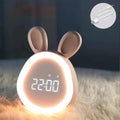 Rabbit-Shaped Kids' Alarm Clock with LED Night Light - BunniGlow |